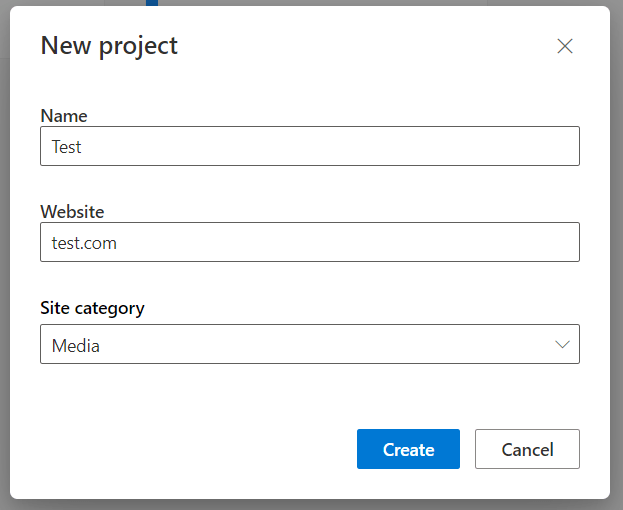 Створення нового проекту в сервісі Microsoft Clarity