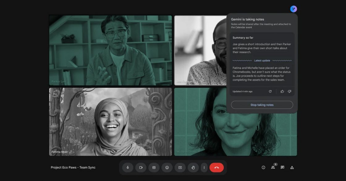 Google додали ШІ-інструмент для автоматичного ведення нотаток у Google Meet