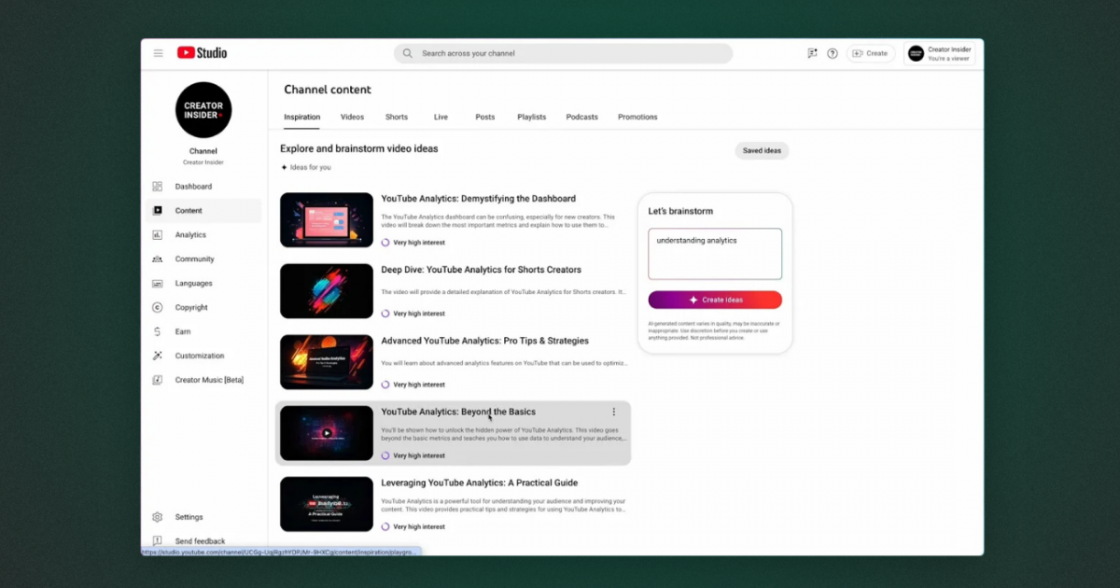 YouTube Studio запускає ШІ-інструмент для генерації ідей відео