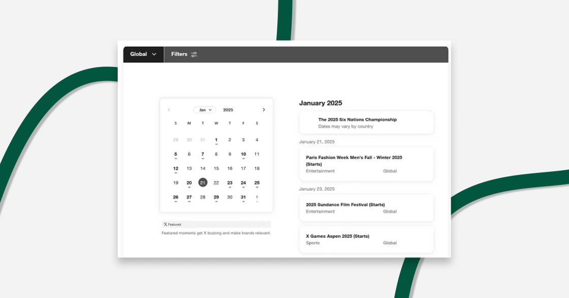X (Twitter) запускає інтерактивний маркетинговий календар на 2025 рік