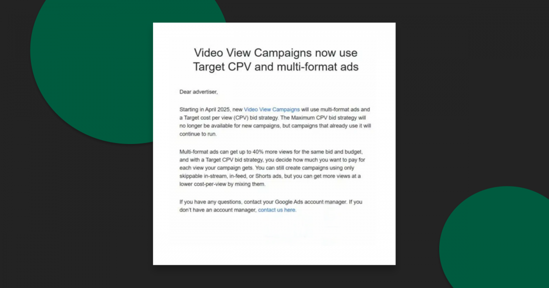 Google Ads змінює формат ставок у відеокампаніях з квітня 2025 року